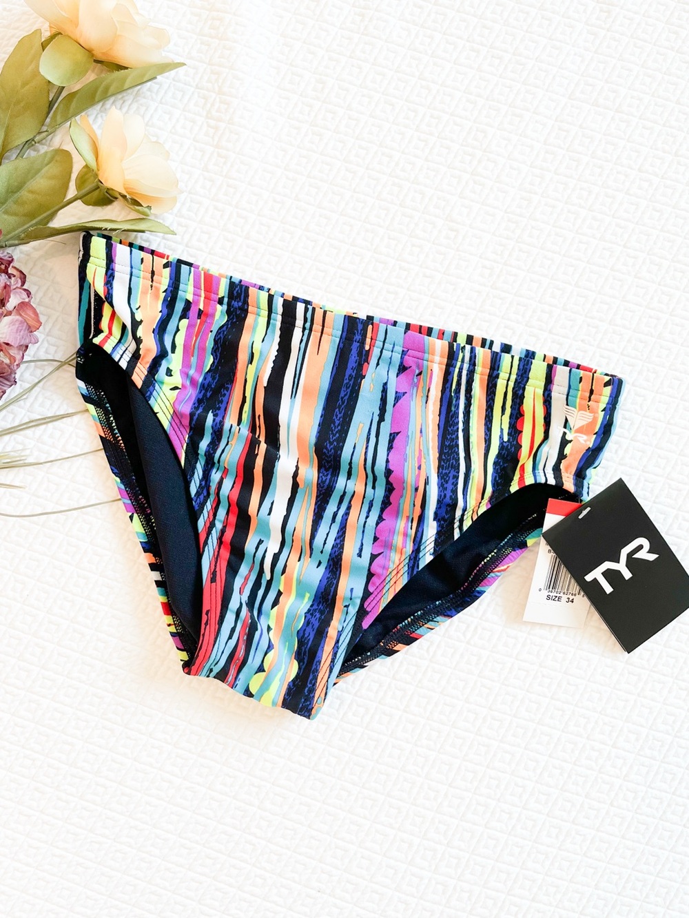 NWT TYR Men’s Meraki All Over Racing Swim Brief Size 34
